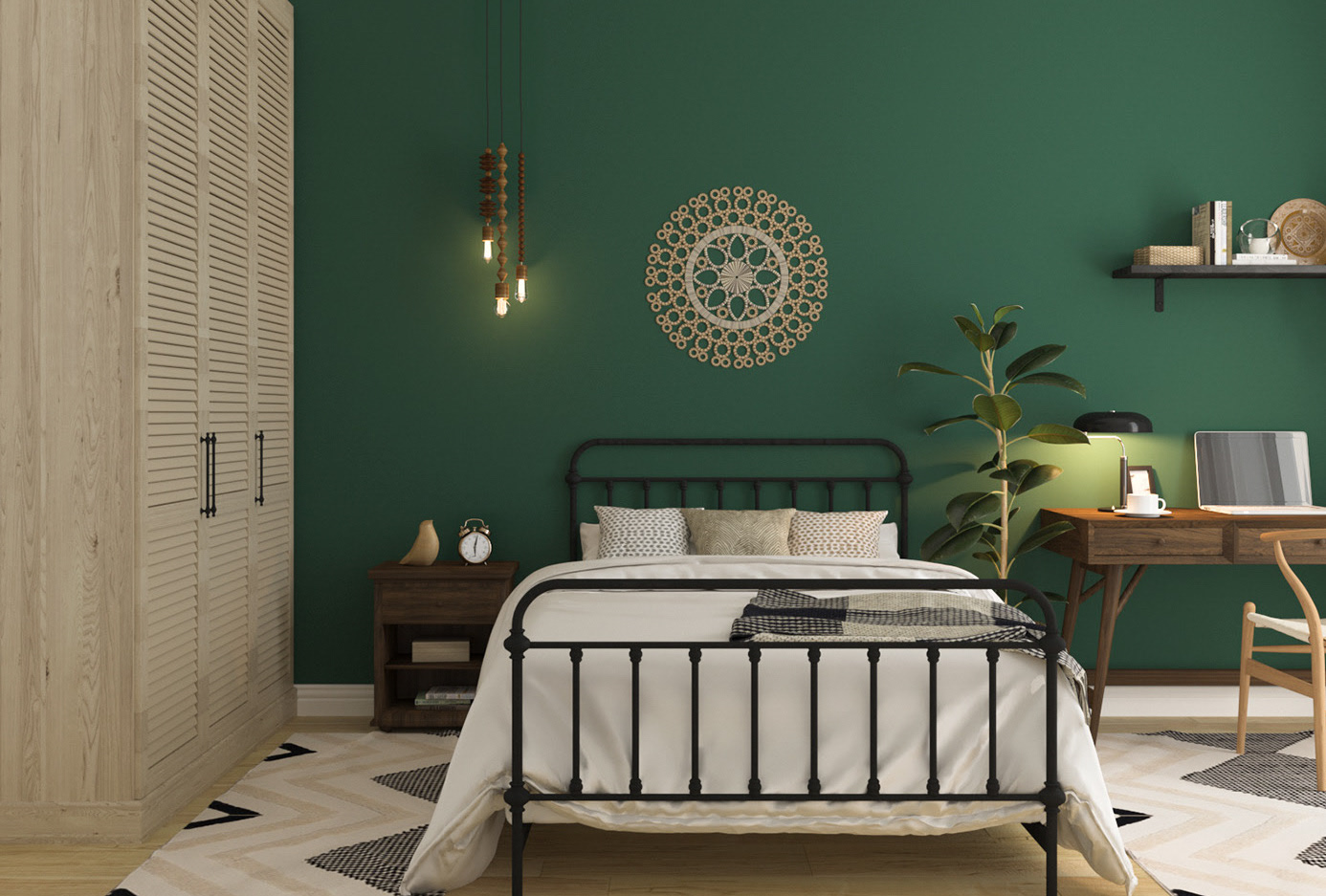 Зеленая спальня: 60 фото примеров и идей оформления